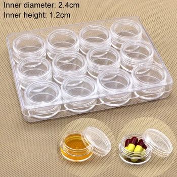 

12 Pcs Mini Pill Box Round Bottle Contact Lenses Storage Box Lenses Dispenser Case Pill Organizer Tablet Pillbox Drug Divider