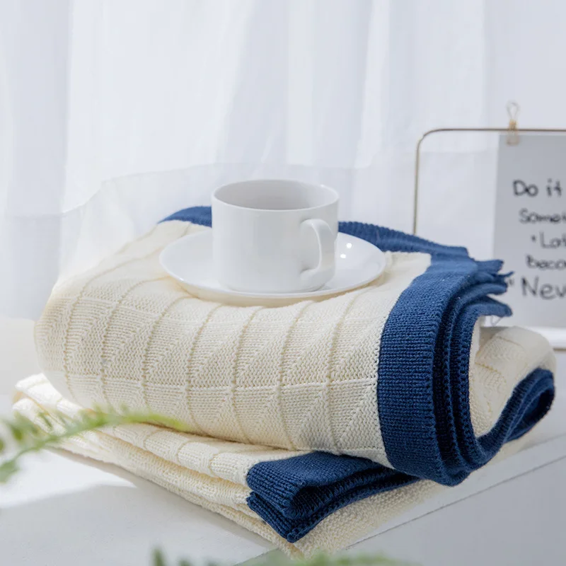 

Rove Pull Cotton Knitted Soft Loading Sofa Thread Blanket Office Nap Airable Blanket