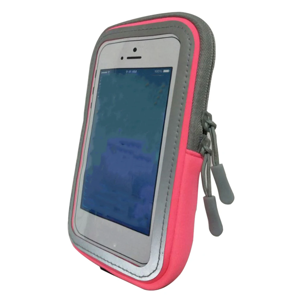 Universal Gear Bag Touch Screen Band Sports Pouch Running Waterproof Outdoor Workout Arm Phone Holder Gym Breathable For IPhone - Цвет: Pink 4.7inch