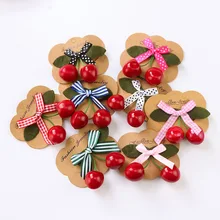 Детский головной убор для девочки из Южной Кореи, Детские аксессуары для волос, стерео аксессуары для волос с вишенками, заколки с бантом, милые цветочные заколки для принцессы