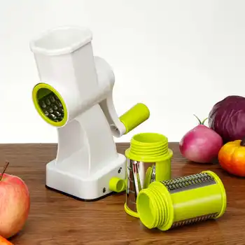 

New 3 In1 Manual Vegetable Cutter Slicer Multifunctional Round Mandoline Slicer Potato Slicer Vegetable Spiralizer Kitchen Gadge