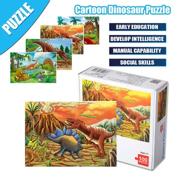

Children Dinosaur Puzzle 100 Pieces Educational Cartoon Puzzle Game Kids Toys brinquedos juguetes kids toys игрушки антистресс