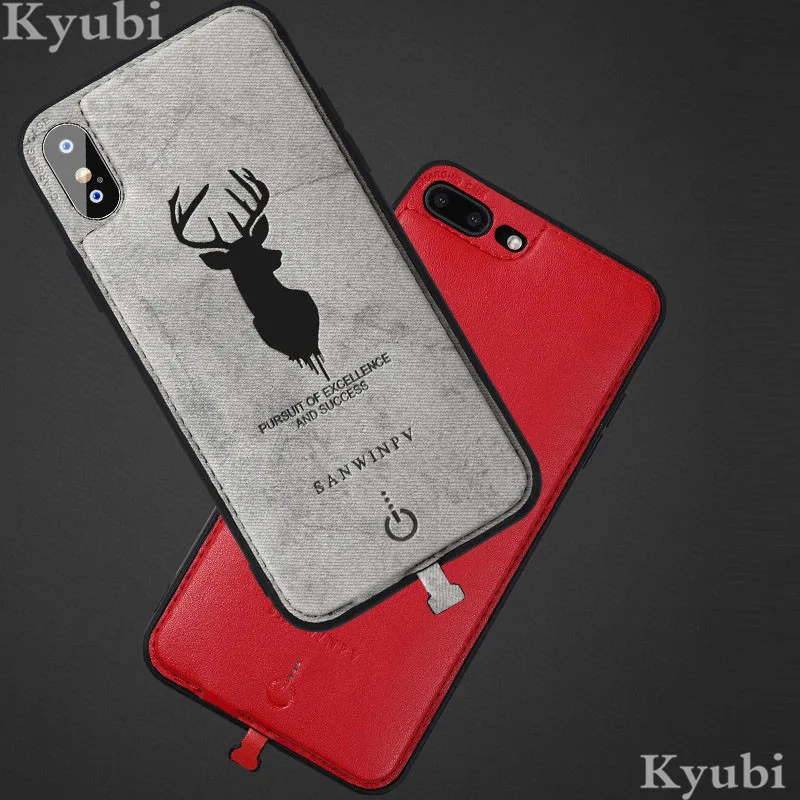 

4000mah high capacity battery charger case for iphone 6 6s 7 8 plus external wireless charging cover for iphone xr xs max luxury