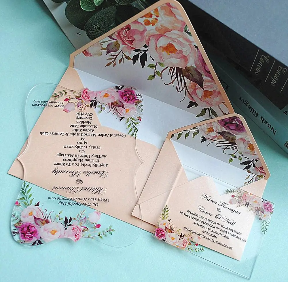 Best Sell Elegant Marriage Wedding Invitation Card 10pcs Lace Floral Greeting Cards 10PCS | Дом и сад