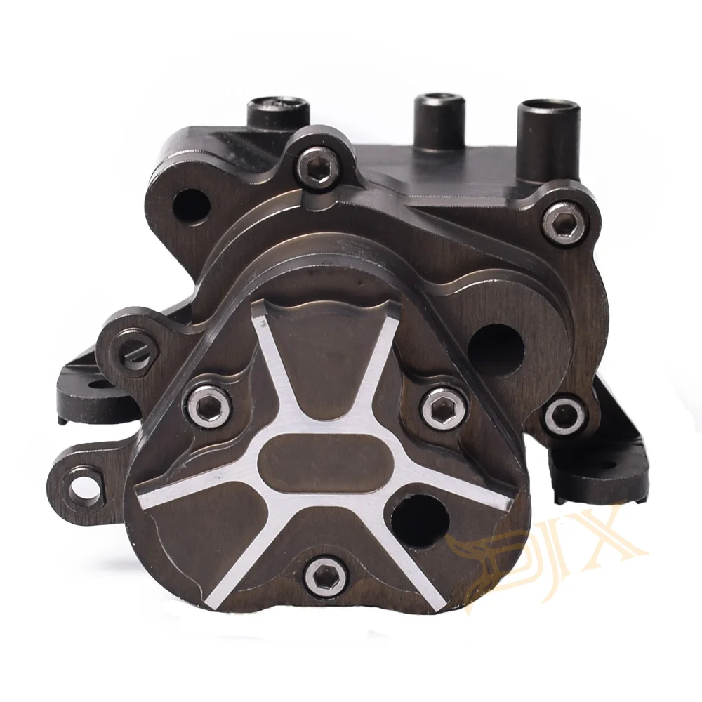 Titanium DJX сплав Полный центр коробка передач комплект корпуса для 1/10 RC Гусеничный Traxxas TRX4 аксессуары обновленные части - Цвет: Titanium