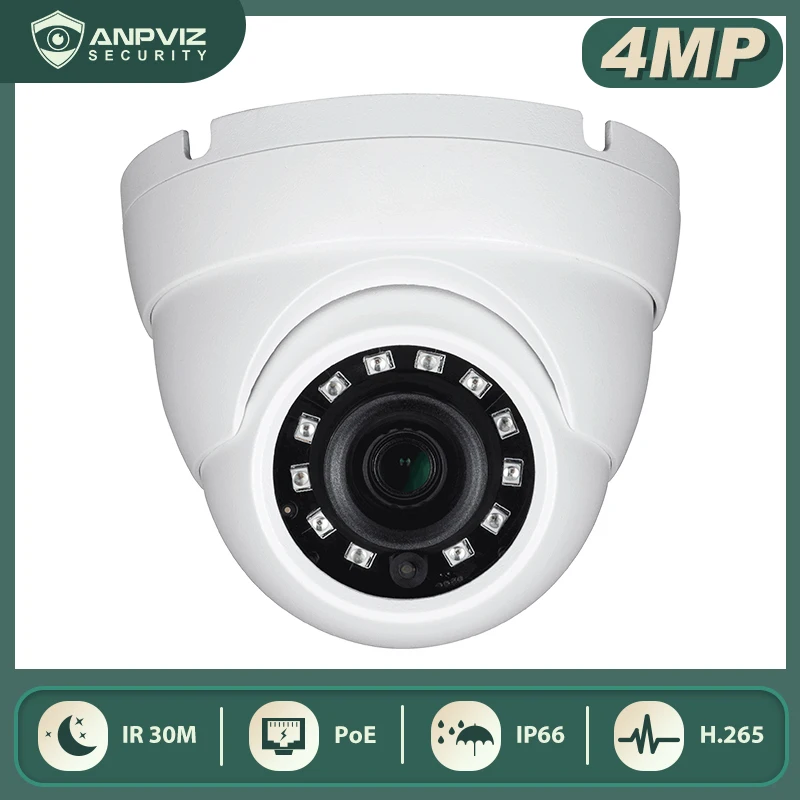 Anpviz(Hikvision Compatible) 4MP Dome POE IP camera Home/Outdoor Security H.265 Night Vision IP66 CCTV Video Surveillance Cam |