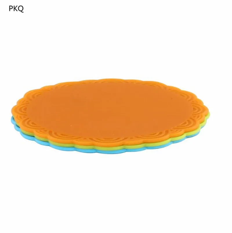 5pcs 10.5*10.5*0.2cm Heat Resistant Round Silicone Pot Placemat Non Slip Bowl Pads Cup Pad Insulation 2019 New | Дом и сад