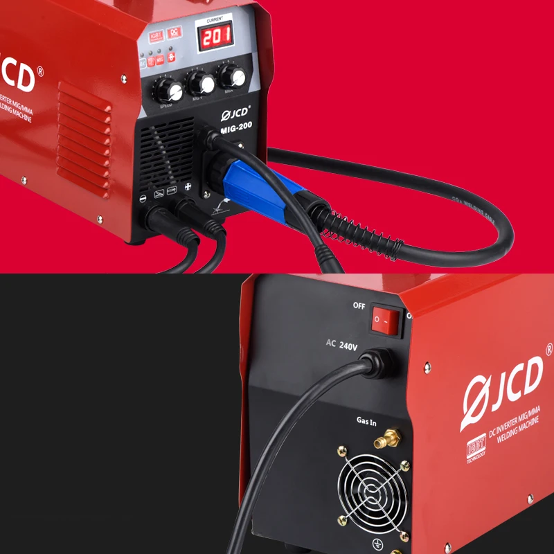 JCD 220V Mig Welder 200/160A дуговой сварочный аппарат Smart IGBT MMA Stick DC Inverter с цифровым ЖК