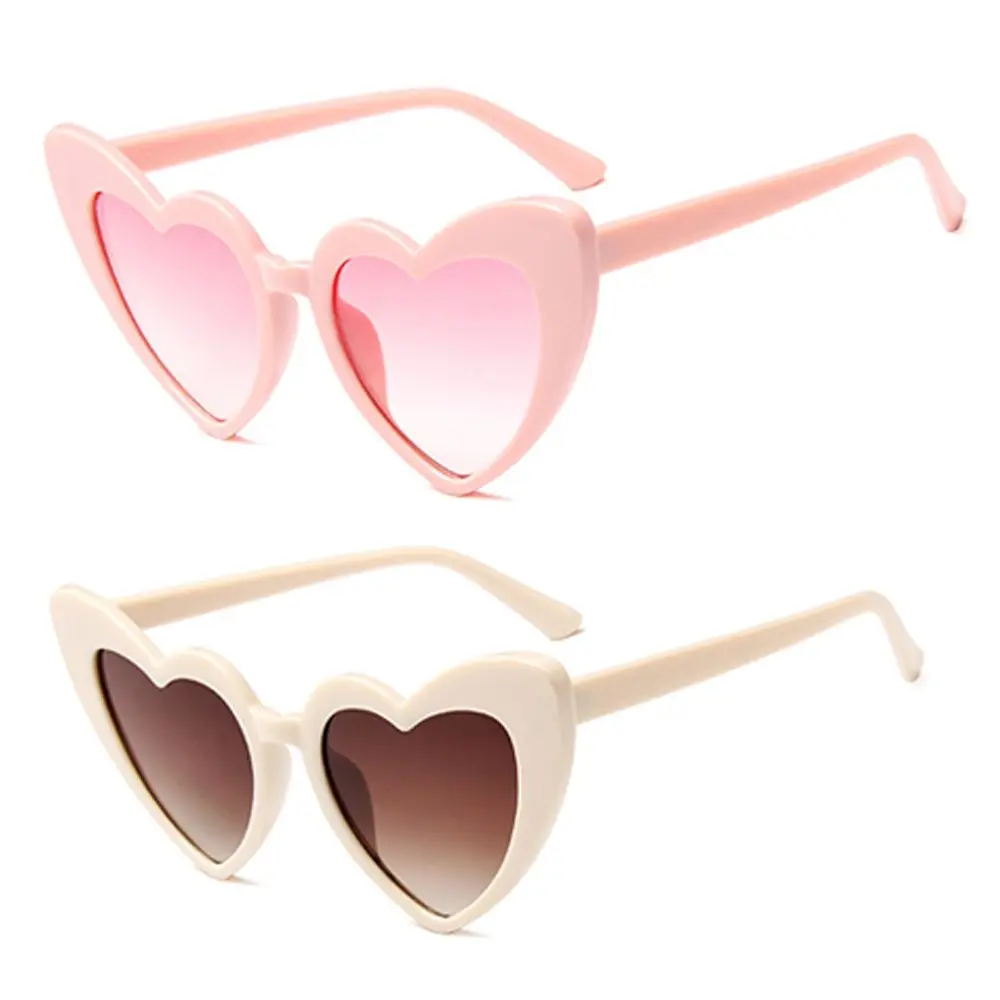 Lunettes de soleil en forme de cœur d'amour rétro pour femmes, lunettes de protection UV400, lunettes de mode, 1PC