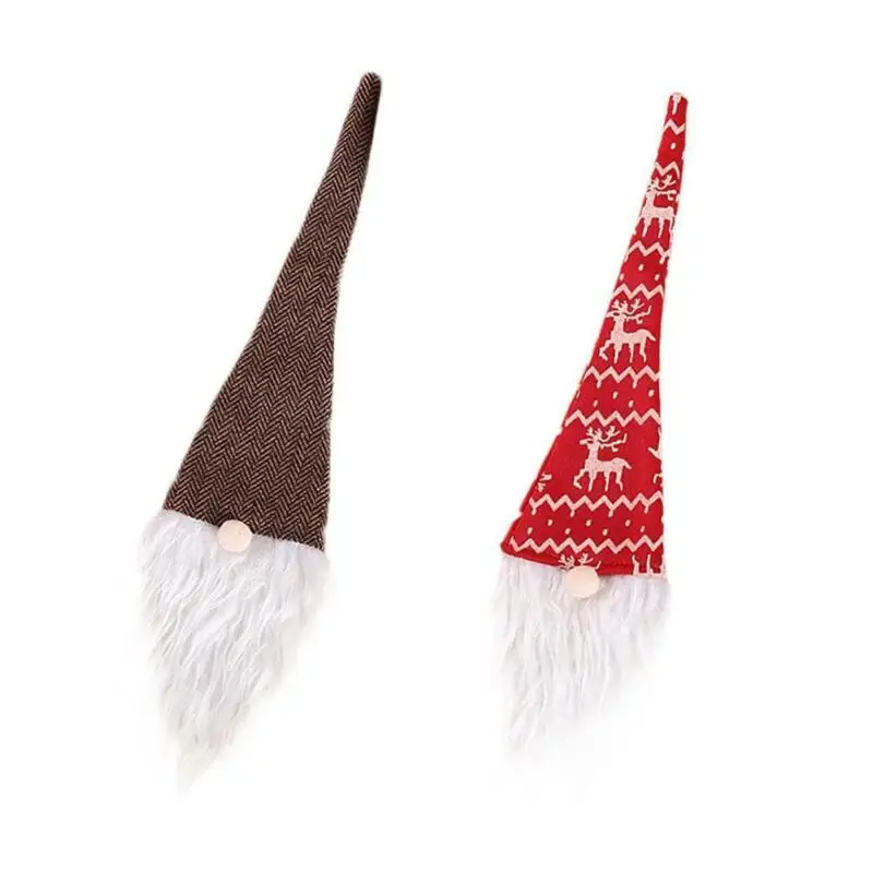 Red Christmas Gnome Tomte Santa Wine Bottle Bag Cover Dinner Party Table Decor Christmas Hats XMAS Gift