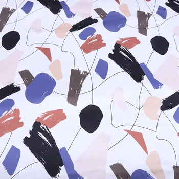 

Geometric Abstraction 1.2 Wide Printing Elastic Satin Silk Material Summer Cheongsam Dress Shirt Fabric