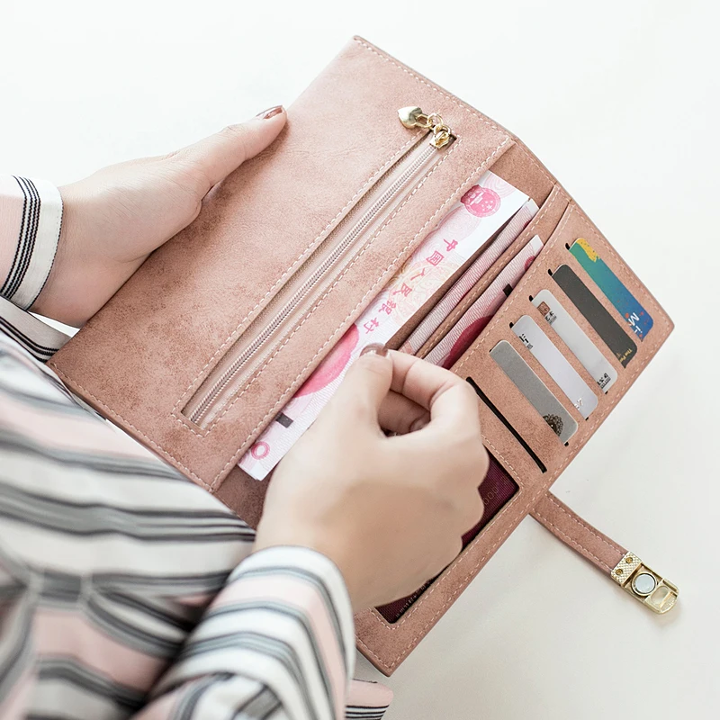 New women's wallet elegant simple female long clutch bag exquisite western retro solid color wallet