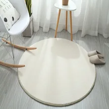 Minimalism Pure Color Rug Round Type Carpet Living Room Bedroom Finished Customized Mat Anti-slip