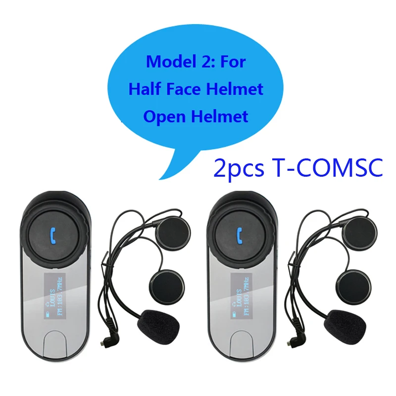 Новая обновленная версия! FreedConn T-COMSC Bluetooth мотоциклетный шлем домофон гарнитура ЖК-экран+ FM радио - Цвет: 2T-COMSC MODEL2