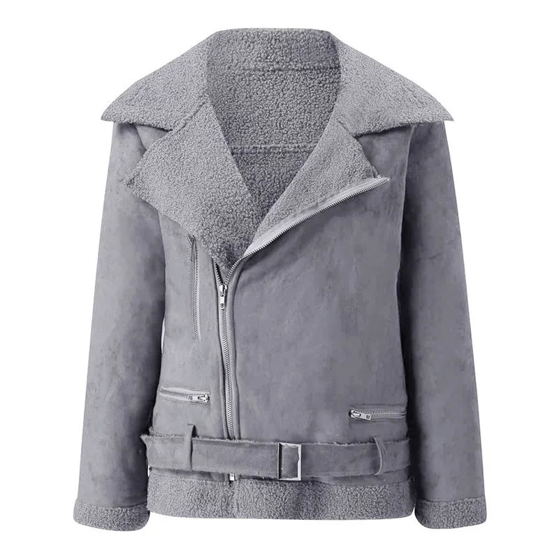 Gray Новинка года; зимний Кардиган; куртка из искусственной замши - Цвет: Gray