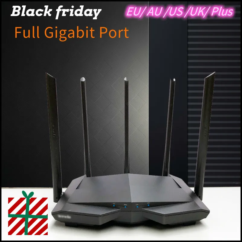 

tengda English Dual band 11AC 1200Mbps broadband Wireless Wifi Router 2.4G/5G Gigabit Wifi Repeater 5*6 dbi Antenna 1GHz CPU 128
