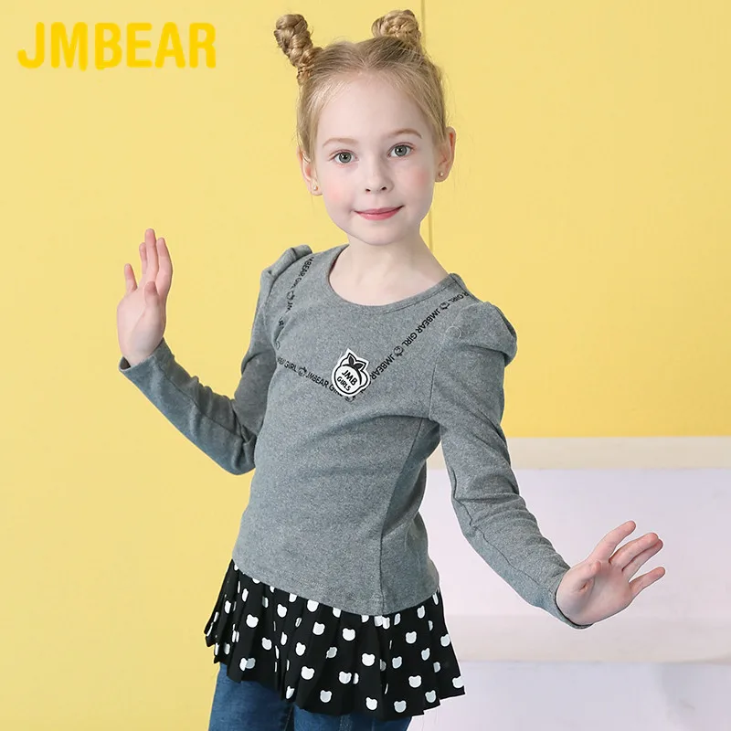 JMBEAR/Модная детская одежда в Корейском стиле для девочек на весну и осень длинная