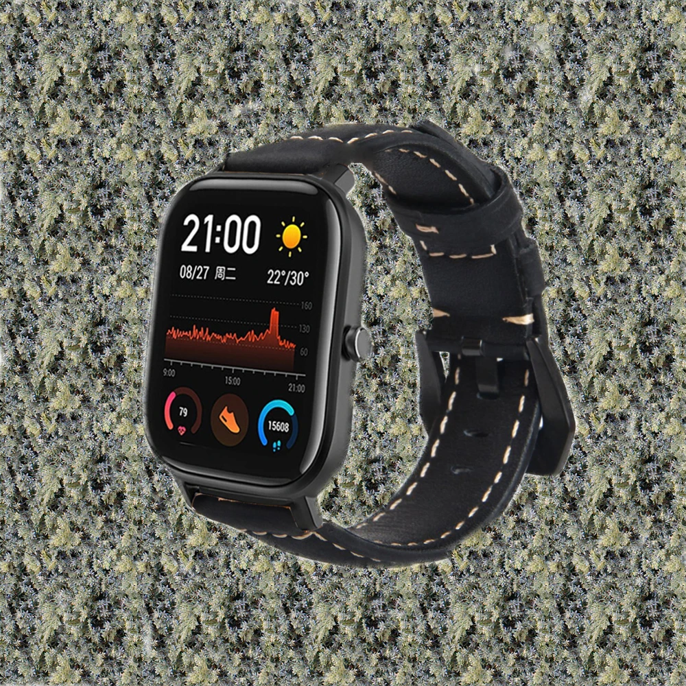 20 22 мм модные часы из натуральной кожи ремешок для Xiaomi Huami Amazfit GTS/GTR 42 47 Молодежный