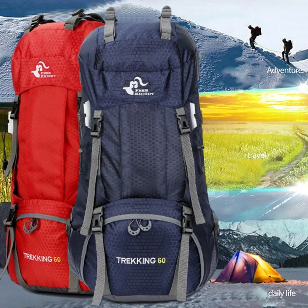 60L походные рюкзаки для кемпинга, рюкзаки для альпинизма, спортивная сумка с дождевиком, рюкзак большой емкости