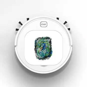 

1800Pa Robot Vacuum Cleaner Multifunctional Smart Floor Sweeper 3-In-1 Auto Rechargeable Dry Wet for Home Interesting Peacock