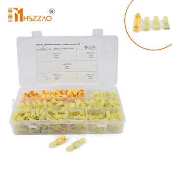 

300Pcs Heat Shrinkable Waterproof Nylon Insulated Terminal Block Without Breaking Wire Terminal For Car Motorcycle RV Household