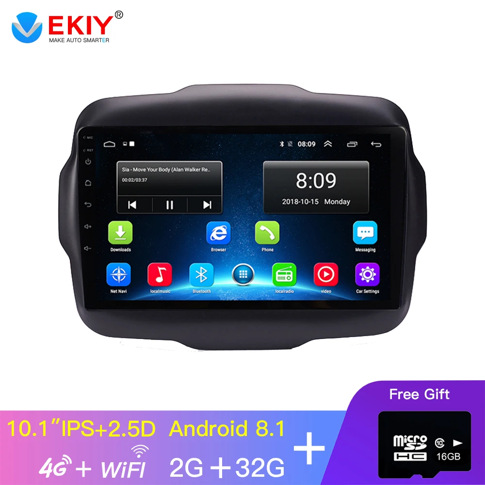 

EKIY 9" IPS Car Radio Android Central Multimedia For Jeep Renegade 2016 2017 2018 Stereo Avto No 2din Navi Navigation GPS Player
