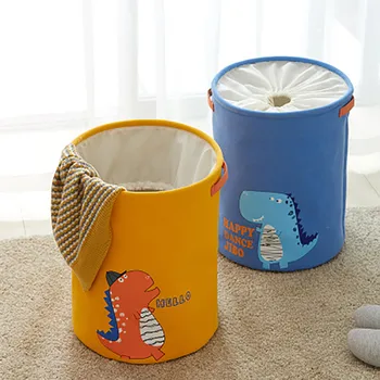 

Laundry basket Double Thickness Cartoon dinosaur print Waterproof Dirty Clothes Sundries Folding Storage Bucket cesto ropa sucia