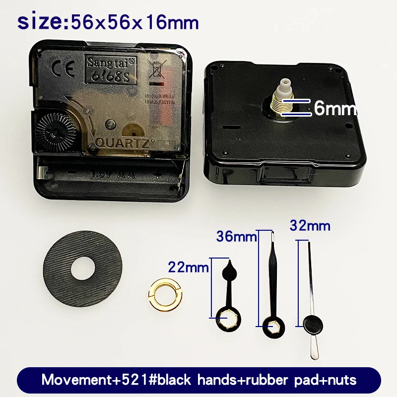 6168 Quartz Clock repair Movement +Hands For DIY Silent Large Wall  Mechanism Parts