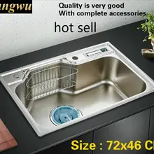 Бытовая Мода, Высококачественная кухонная раковина с одним лотком, посуда из 304 нержавеющей стали, горячая Распродажа 720x460 мм