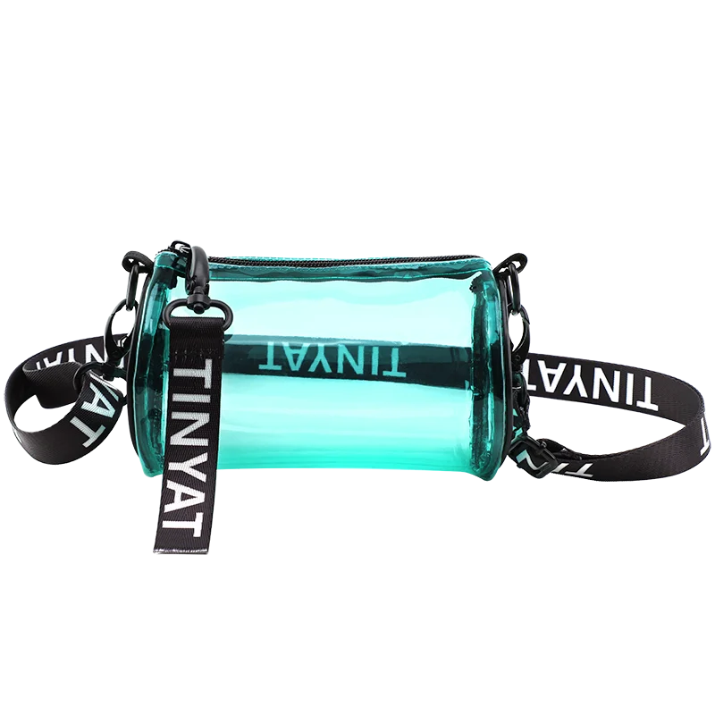 green shoulder bag TINYTA Прозрачная женская сумка на плечо модная полиуретановая прозрачная сумка через плечо Женская сумочка на плечо для девочек женская сумка на ремне - Цвет: green shoulder bag