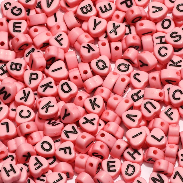 Trimming Shop Acrylic White Letter Beads with Black Alphabet A to Z Cube  for Key Chains, 100pcs 