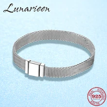 Новинка, 925 пробы, серебряная бусина с зажимом, изысканные часы браслет-цепочка, подходят под оригинальные рефлексы, женские амулеты, браслет для изготовления ювелирных изделий