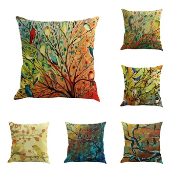 

Colored Hand Painting Cushion Covers 45x45 cm Polyester Square 1 Piece Throw Pillow Cover for Chair Car Sofa Fashion Pillowcase