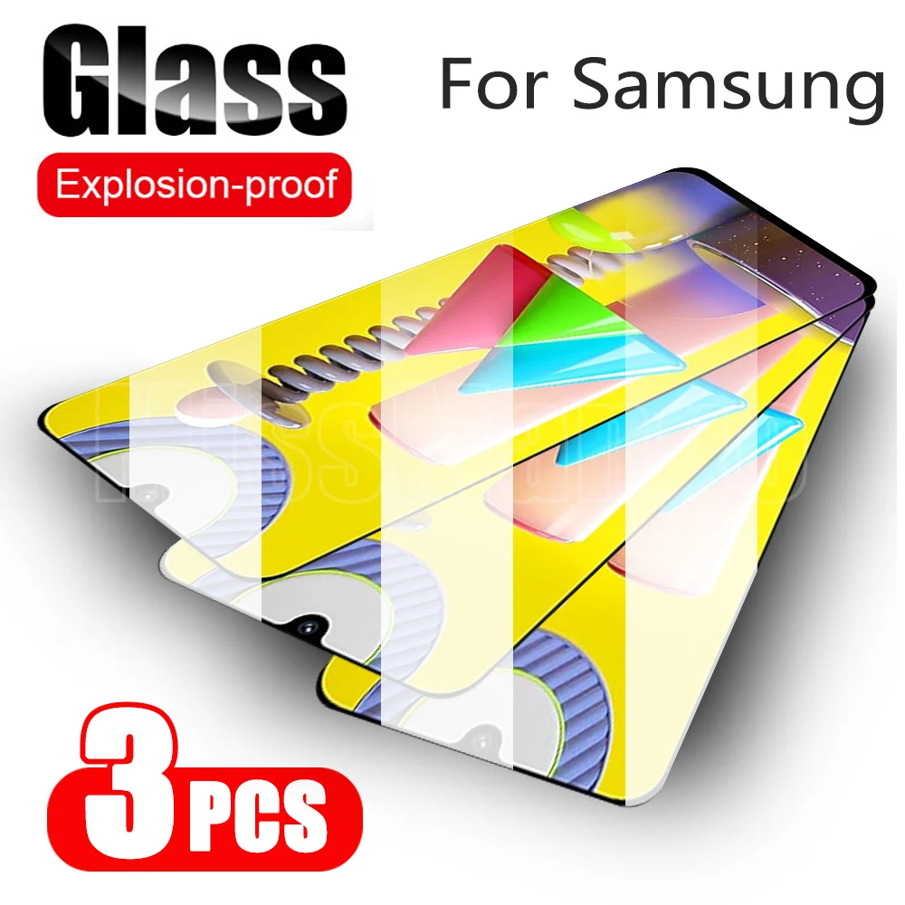 3 pcs Protective Glass For Samsung M31 Screen Protector Galaxy M30S Tempered A10S A20S A30S A50S | Мобильные телефоны и