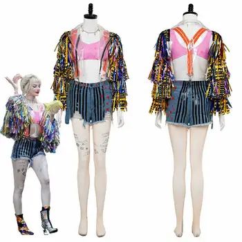 

2020 PelíCula PáJaros De La Presa: Y La FantasíA De La EmancipacióN Del Disfraz De Cosplay Payaso Mujer Ropa Traje Abrigo Ropa I