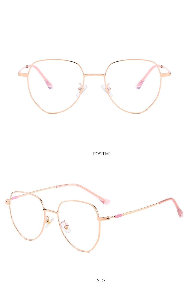Ретро полигон металл анти синий свет очки для мужчин и женщин компьютерные очки прозрачные линзы, очки Оптические очки черный розовый золотой