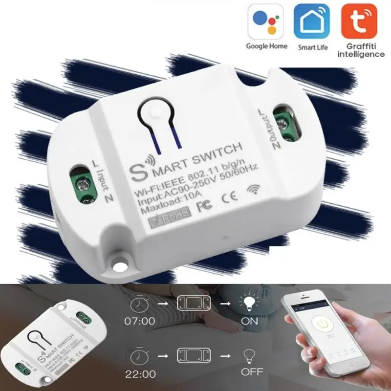 Tuya Wifi Switch Smart Module Timer Light Timeing Controller Wireless 10A Home Auto Homekit With Alexa Google | Электроника