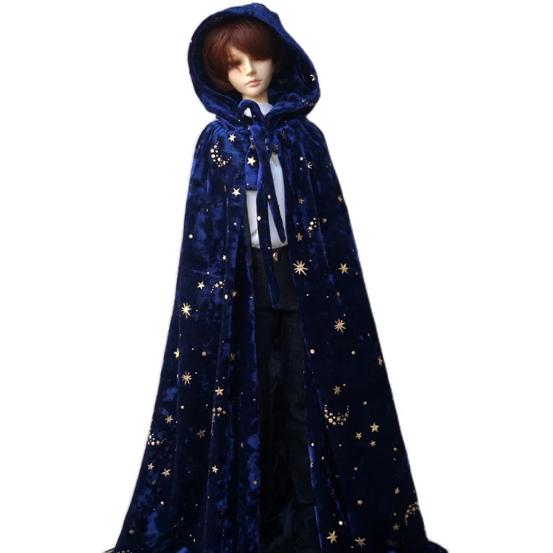 Black Wizard Cloak Outfits Coat For  BJD 70cm SD17 Uncle AOD AS Luts dollfie 