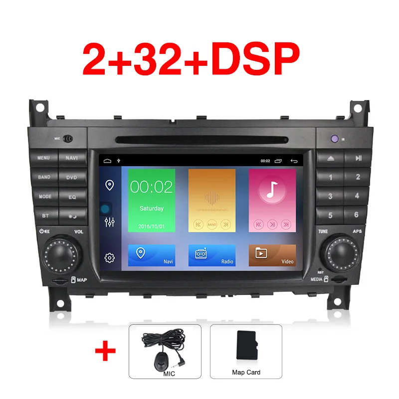 Android 9,1 автомобильный dvd-плеер gps для Mercedes/Benz c-класс W203 C180 C200 CLK20 CLK W209 CLS W219 CLC W203 wifi RDS - Цвет: Car dvd