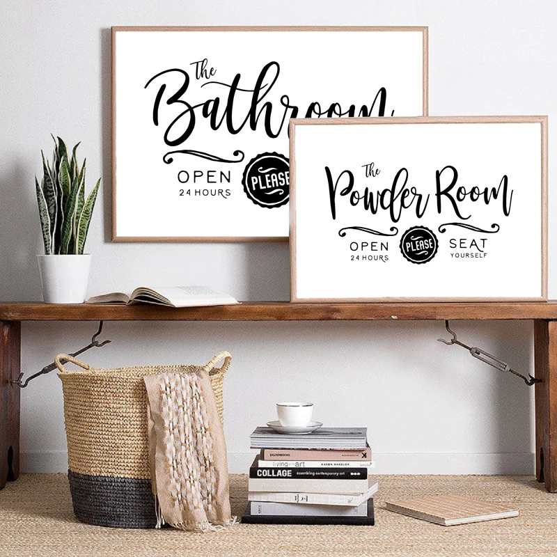 Bathroom-Sign-Prints-Farmhouse-Hotel-Restroom-Decoration-Paintings-Powder-Room-Sign-Canvas-Poster-Wall-Art-Pictures (5)