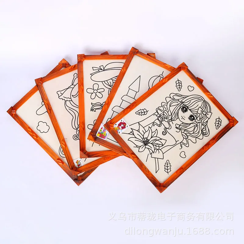 Yiwu 12-Inch mu kuang hua Children Handmade Graffiti Night Market Handmade Square Amusement Park Square Graffiti Thermal