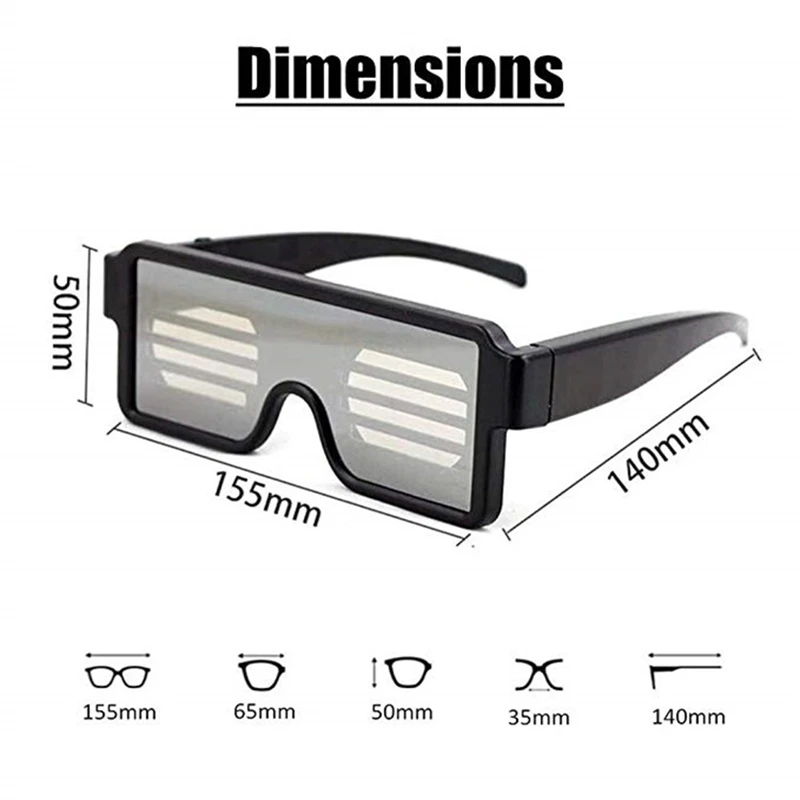 New Quick Flash Led Party Halloween Christmas Glasses USB charge Flashing Luminous Glasses Christmas Concert light Toys