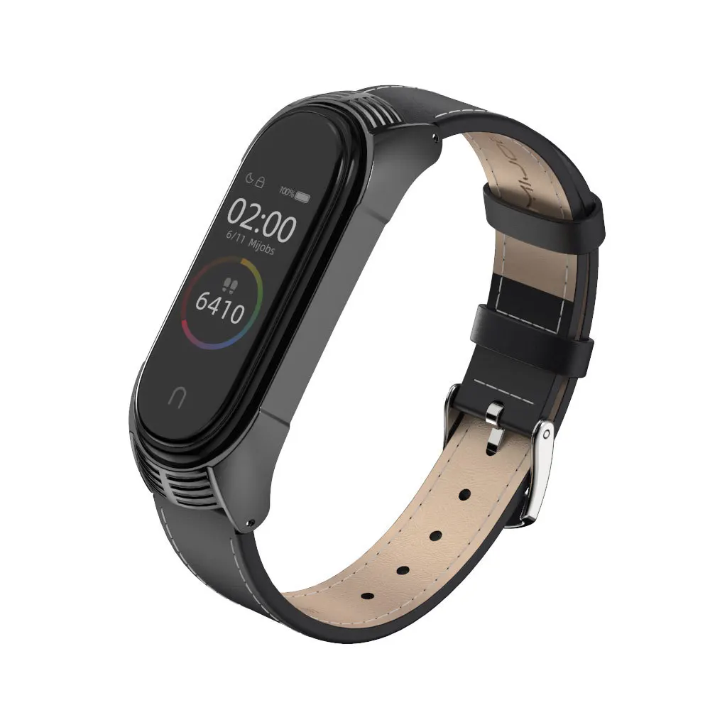 Сменный Браслет mi band 3 4 для xiaomi mi band ремешок для xiaomi mi band 3 4 Кожаный браслет напульсники