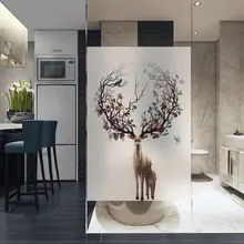 Индивидуальная декоративная пленка дерево олень оконная Пленка стеклянная наклейка без клея матовая статическая пленка индивидуальная пятнистая спальня домашний декор