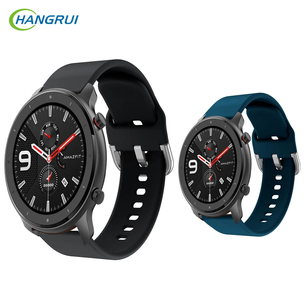 Спортивный силиконовый ремешок для XiaoMi HuaMi Amazfit GTR 47 мм 42 наручный ремни GTS 22 20