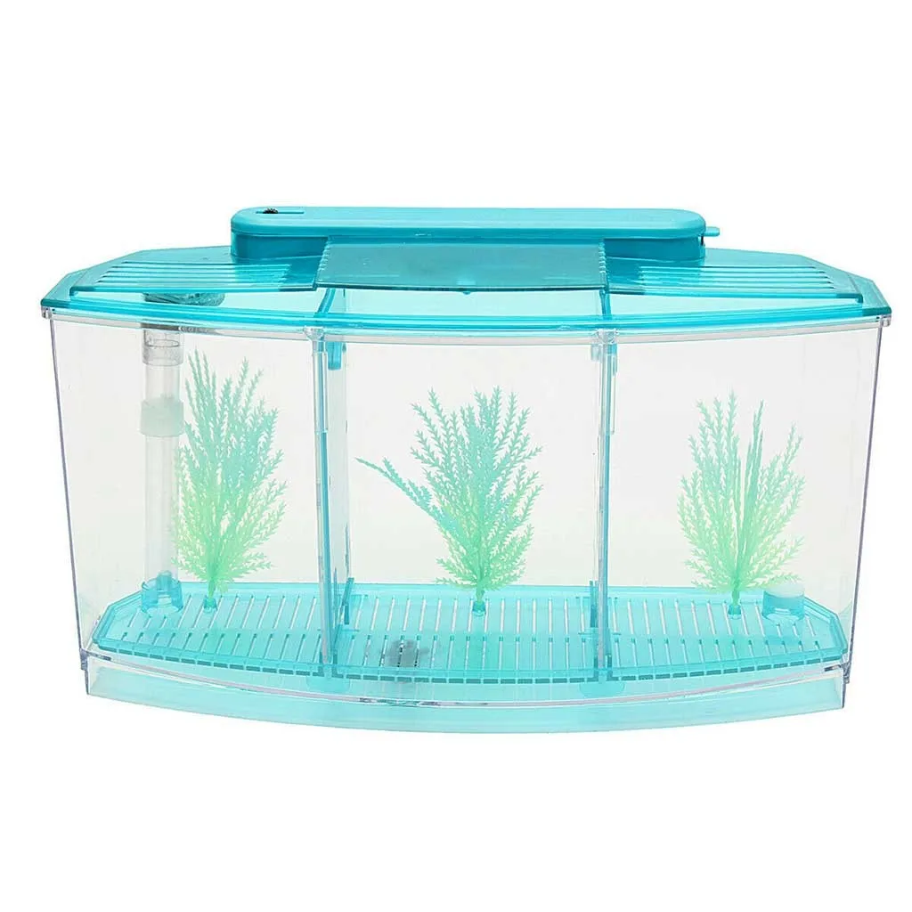 Мини-аквариум для аквариума светодиодный светильник для аквариума фильтр для воды - Цвет: Синий