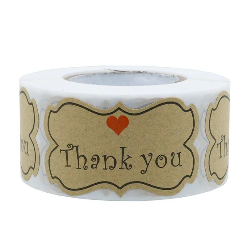 

250pcs round thank you for your order sticker Heart Thanks for your Small business Local Handmade sticker gold labels sticker