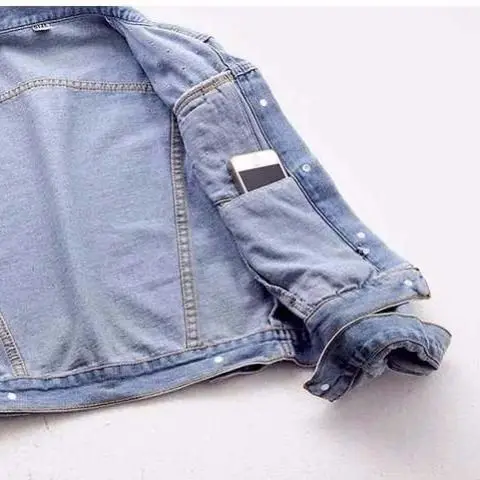 Smlinan Fashion Beading Vintage Denim Jacket Women Spring Autumn Plus Size Casual Vintage Punk Streetwear Jeams Coat Female