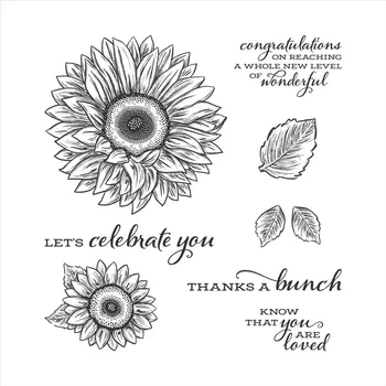 

2020 New Metal Cutting Dies and Scrapbooking For Paper Making Sunflower Embossing Frame Card Craft With Transparent Stamps Set