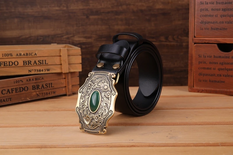 2020 new designer belt men high quality belts for men leaf flower 3.8 cm wide strap girdle full grain 100% genuine leather cow